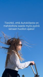 Mikäli huollon aikana on asioita hoidettavana lähistöllä, on pyörä oiva valinta liikkumiseen