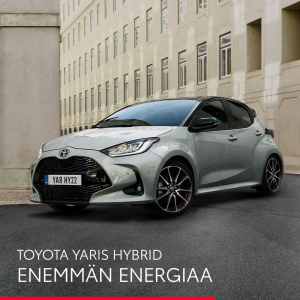 Toyota Yaris Hybrid – Enemmän energiaa 🤩 

Vaikutu luokkansa taloudellisimmasta hybridistä.
Nyt myös GR SPORT -varustet...