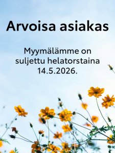 Helatorstaina 14.5.2026 myymälämme on suljettuna. Perjantaina auki taas tavalliseen tapaan!☀️ #autokiila